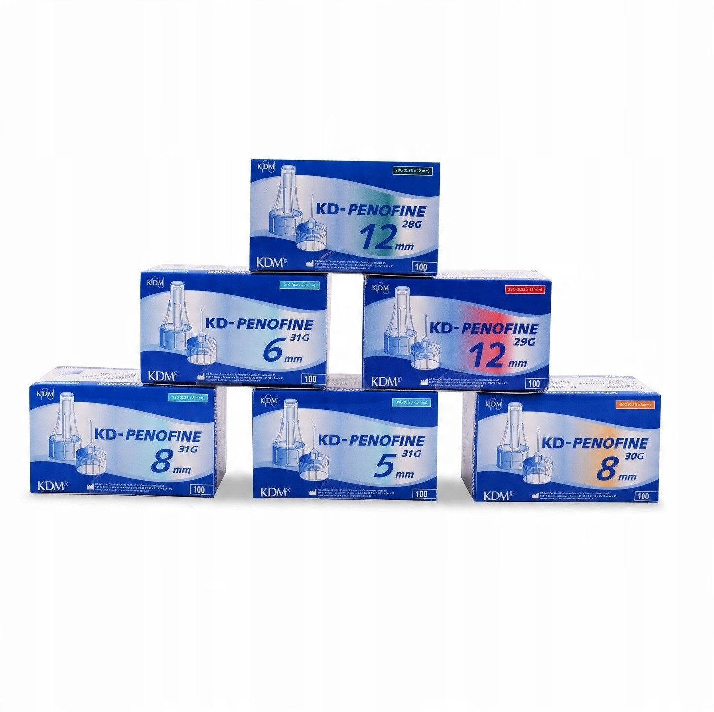 Иглы инъекционные для инсулиновых шприц-ручек KD-PENOFINE, 30G 0,3 х 8 KDM