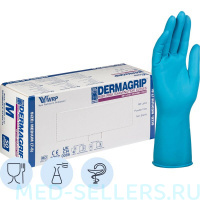 Перчатки латексные, Dermagrip High Risk особо прочные 15,4 гр, L (25 пар)