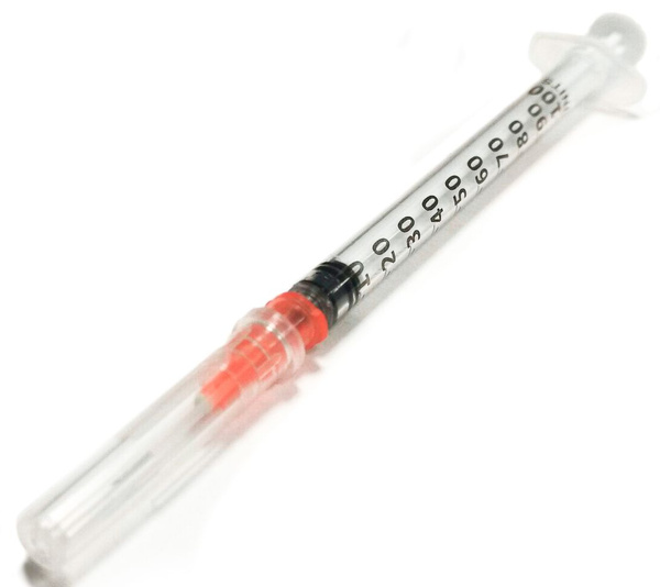 Шприц 1мл KD-JECT III U100, с ИНТЕГРИРОВАННОЙ иглой 29G 0,33 х 12,7 мм